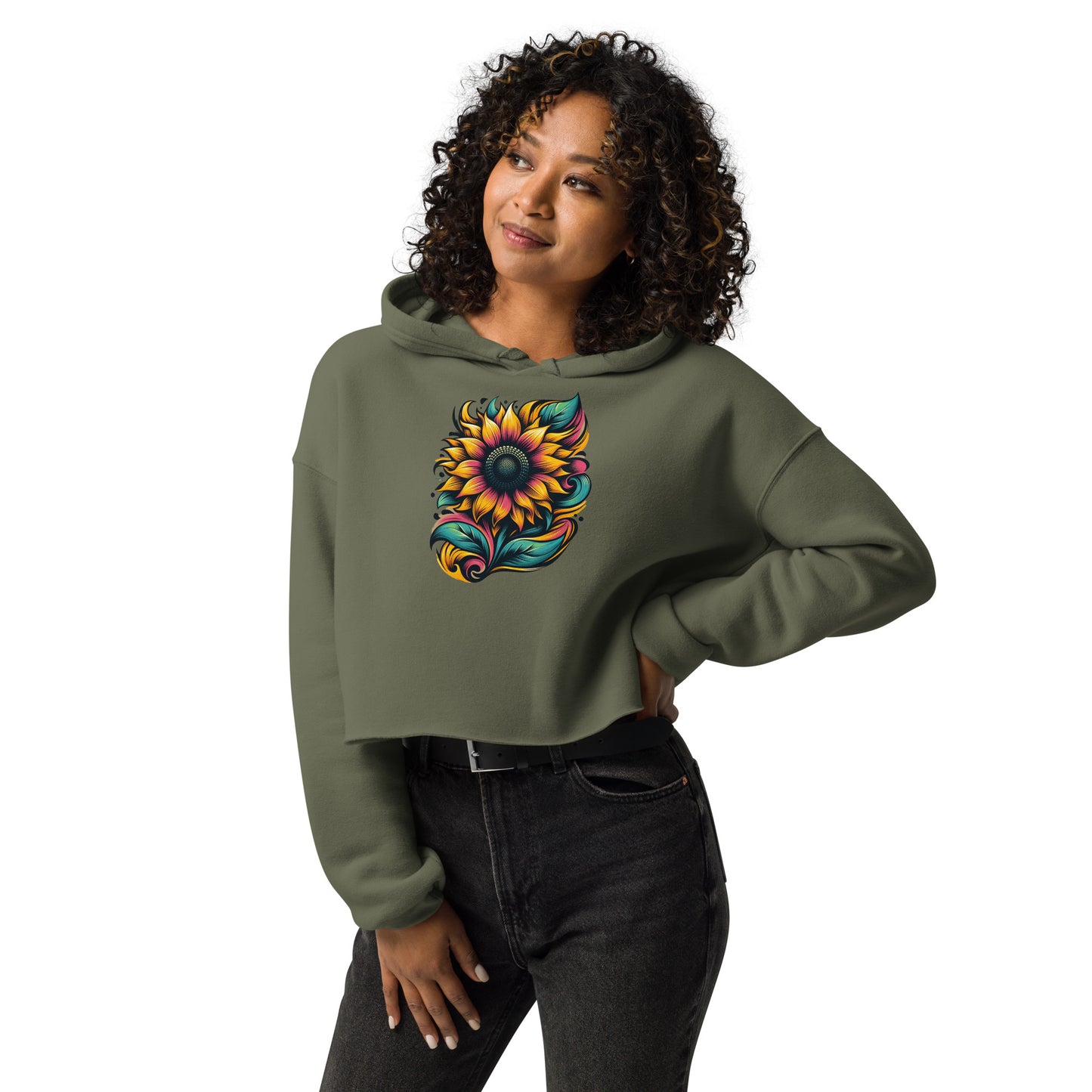 2|15 Harmony of the Helianthus - Cropped Hoodie - ANNABEL CARSON