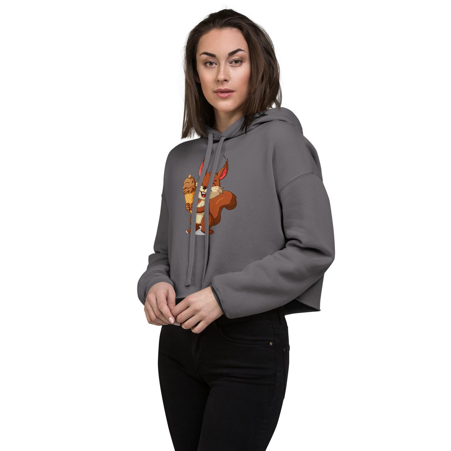 1|5 The Other Happy Squirrel - Cropped Hoodie - MOXIE MODA
