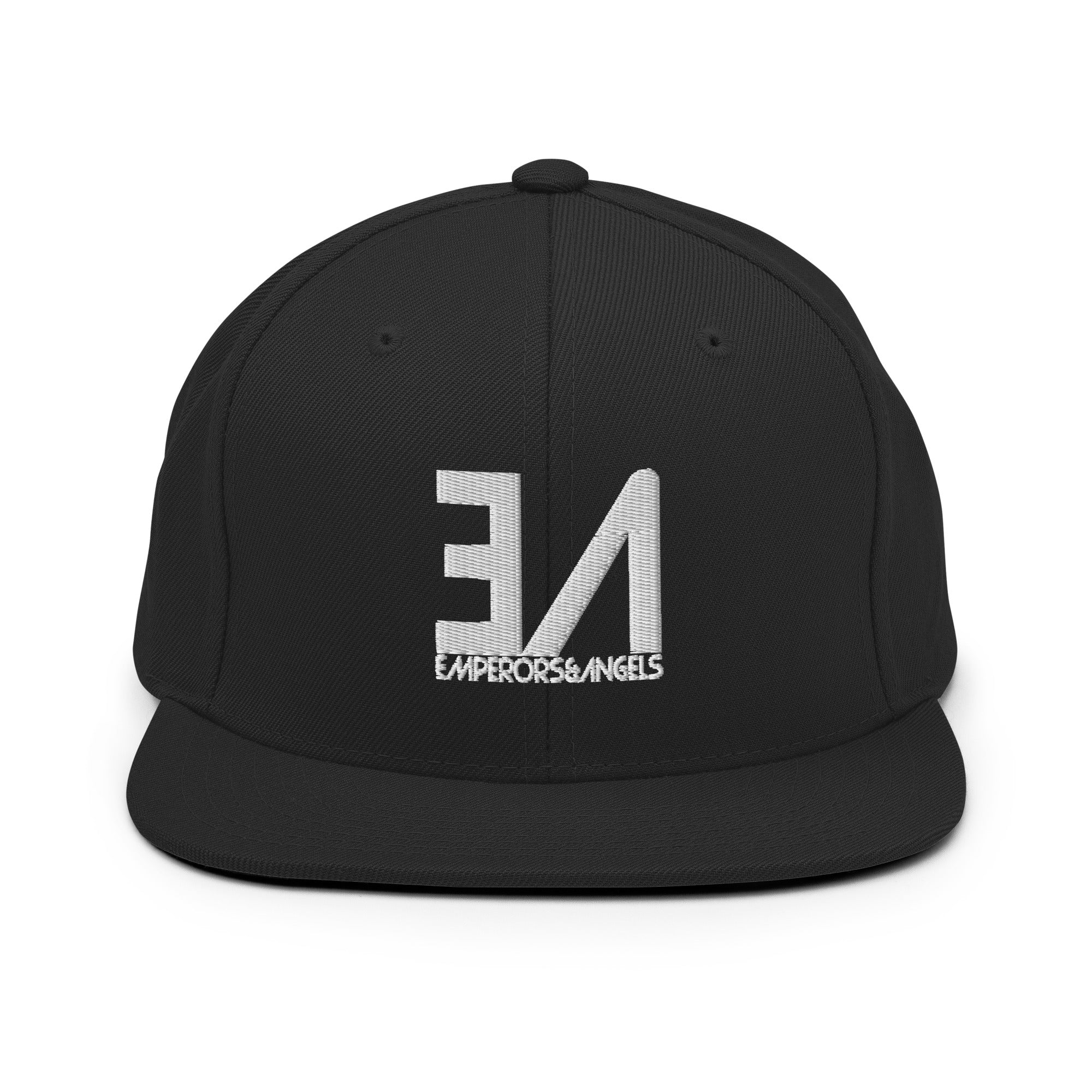 Moxie Java Front View Emperors & Angels - Flat Brim Hat - White Label – MOXIE MODA