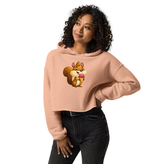 1|4 One Happy Squirrel - Cropped Hoodie - MOXIE MODA